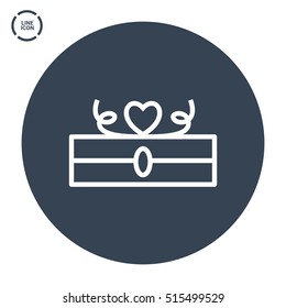 Gift isolated minimal icon. Box graph line vector icon for websites and mobile minimalistic flat design.