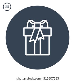 Gift isolated minimal icon. Box graph line vector icon for websites and mobile minimalistic flat design.