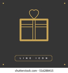 Gift isolated minimal icon. Box graph line vector icon for websites and mobile minimalistic flat design.
