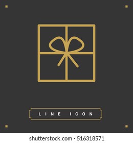 Gift isolated minimal icon. Box graph line vector icon for websites and mobile minimalistic flat design.