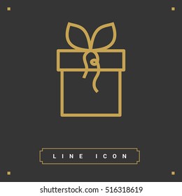 Gift isolated minimal icon. Box graph line vector icon for websites and mobile minimalistic flat design.