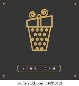 Gift isolated minimal icon. Box graph line vector icon for websites and mobile minimalistic flat design.