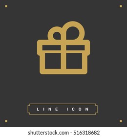 Gift isolated minimal icon. Box graph line vector icon for websites and mobile minimalistic flat design.