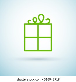 Gift isolated minimal icon. Box graph line vector icon for websites and mobile minimalistic flat design.