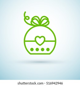 Gift isolated minimal icon. Box graph line vector icon for websites and mobile minimalistic flat design.