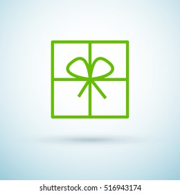 Gift isolated minimal icon. Box graph line vector icon for websites and mobile minimalistic flat design.