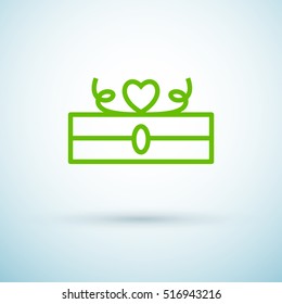 Gift isolated minimal icon. Box graph line vector icon for websites and mobile minimalistic flat design.