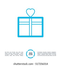 Gift isolated minimal icon. Box graph line vector icon for websites and mobile minimalistic flat design.