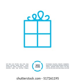 Gift isolated minimal icon. Box graph line vector icon for websites and mobile minimalistic flat design.
