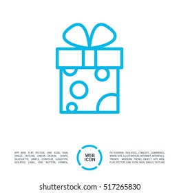 Gift isolated minimal icon. Box graph line vector icon for websites and mobile minimalistic flat design.