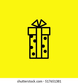 Gift isolated minimal icon. Box graph line vector icon for websites and mobile minimalistic flat design.