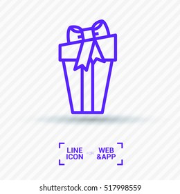 Gift isolated minimal icon. Box graph line vector icon for websites and mobile minimalistic flat design.