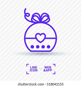 Gift isolated minimal icon. Box graph line vector icon for websites and mobile minimalistic flat design.