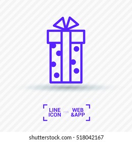 Gift isolated minimal icon. Box graph line vector icon for websites and mobile minimalistic flat design.