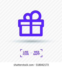 Gift isolated minimal icon. Box graph line vector icon for websites and mobile minimalistic flat design.