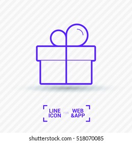 Gift isolated minimal icon. Box graph line vector icon for websites and mobile minimalistic flat design.