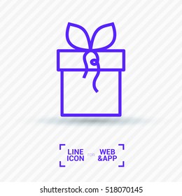Gift isolated minimal icon. Box graph line vector icon for websites and mobile minimalistic flat design.