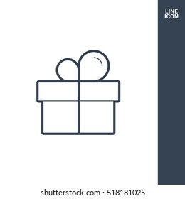 Gift isolated minimal icon. Box graph line vector icon for websites and mobile minimalistic flat design.