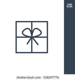 Gift, isolated minimal icon. Box graph line vector icon for websites and mobile minimalistic flat design.
