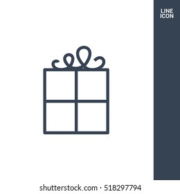 Gift isolated minimal icon. Box graph line vector icon for websites and mobile minimalistic flat design.