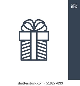 Gift isolated minimal icon. Box graph line vector icon for websites and mobile minimalistic flat design.