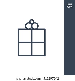 Gift isolated minimal icon. Box graph line vector icon for websites and mobile minimalistic flat design.