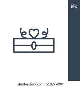 Gift isolated minimal icon. Box graph line vector icon for websites and mobile minimalistic flat design.
