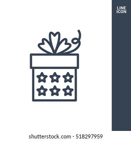 Gift isolated minimal icon. Box graph line vector icon for websites and mobile minimalistic flat design.
