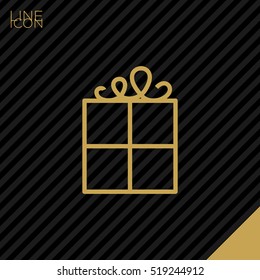 Gift isolated minimal icon. Box graph line vector icon for websites and mobile minimalistic flat design.