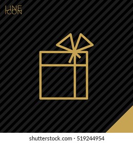 Gift isolated minimal icon. Box graph line vector icon for websites and mobile minimalistic flat design.