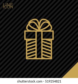 Gift isolated minimal icon. Box graph line vector icon for websites and mobile minimalistic flat design.