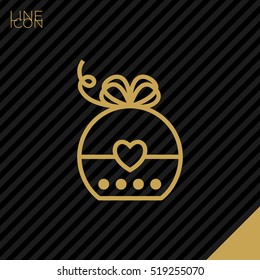 Gift isolated minimal icon. Box graph line vector icon for websites and mobile minimalistic flat design.