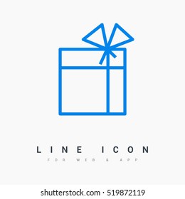 Gift isolated minimal icon. Box graph line vector icon for websites and mobile minimalistic flat design.