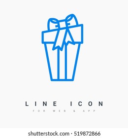 Gift isolated minimal icon. Box graph line vector icon for websites and mobile minimalistic flat design.