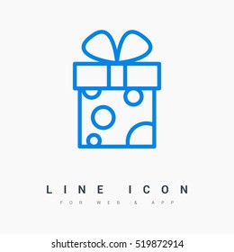 Gift isolated minimal icon. Box graph line vector icon for websites and mobile minimalistic flat design.