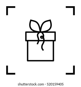 Gift isolated minimal icon. Box graph line vector icon for websites and mobile minimalistic flat design.
