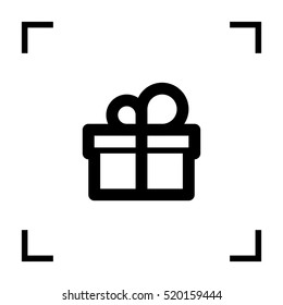 Gift isolated minimal icon. Box graph line vector icon for websites and mobile minimalistic flat design.