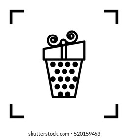 Gift isolated minimal icon. Box graph line vector icon for websites and mobile minimalistic flat design.