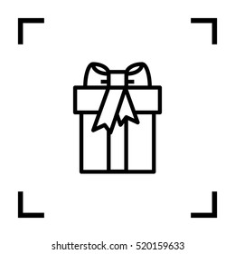Gift isolated minimal icon. Box graph line vector icon for websites and mobile minimalistic flat design.