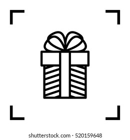 Gift isolated minimal icon. Box graph line vector icon for websites and mobile minimalistic flat design.
