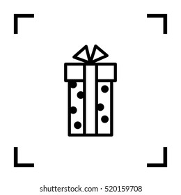 Gift isolated minimal icon. Box graph line vector icon for websites and mobile minimalistic flat design.