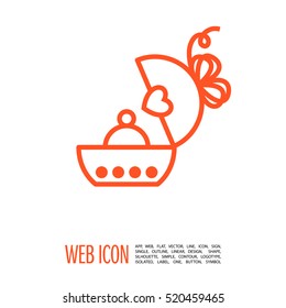 Gift isolated minimal icon. Box graph line vector icon for websites and mobile minimalistic flat design.