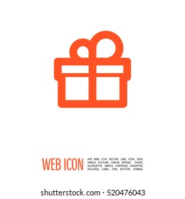 Gift isolated minimal icon. Box graph line vector icon for websites and mobile minimalistic flat design.