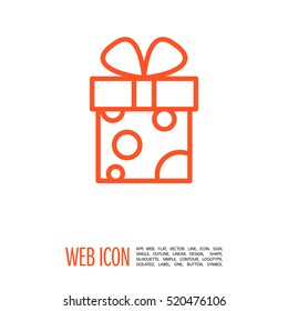 Gift isolated minimal icon. Box graph line vector icon for websites and mobile minimalistic flat design.