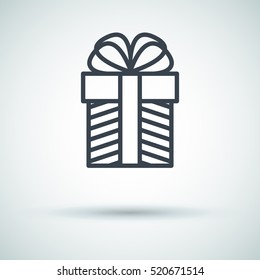 Gift isolated minimal icon. Box graph line vector icon for websites and mobile minimalistic flat design.