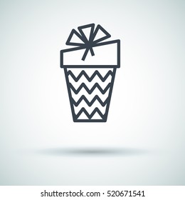 Gift isolated minimal icon. Box graph line vector icon for websites and mobile minimalistic flat design.
