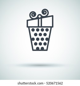 Gift isolated minimal icon. Box graph line vector icon for websites and mobile minimalistic flat design.