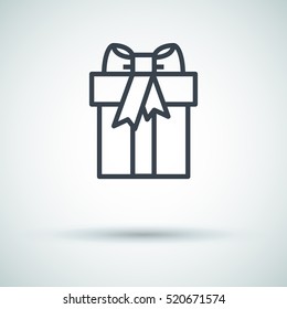 Gift isolated minimal icon. Box graph line vector icon for websites and mobile minimalistic flat design.