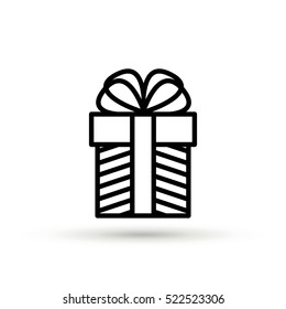 Gift isolated minimal icon. Box graph line vector icon for websites and mobile minimalistic flat design.