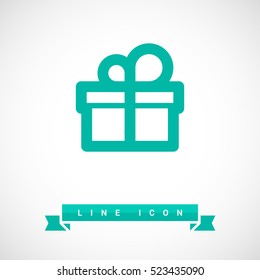 Gift isolated minimal icon. Box graph line vector icon for websites and mobile minimalistic flat design.
